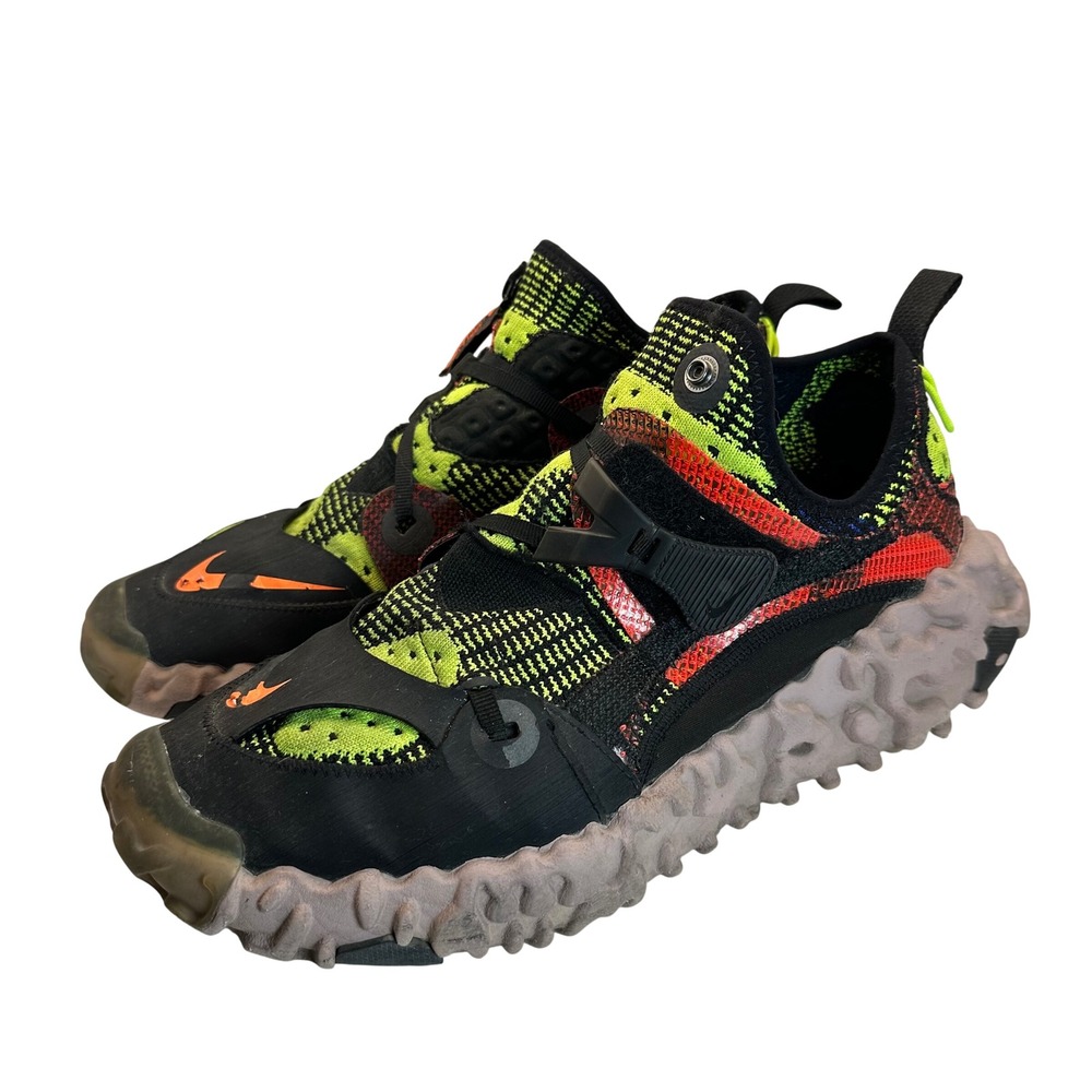 Nike ISPA OverReact Flyknit Mens 11 Black Crimson Volt Techwear Sneakers